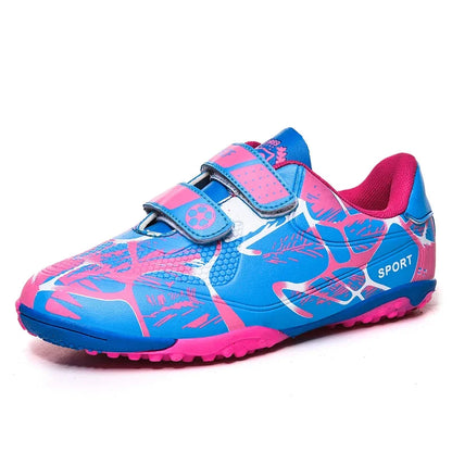 Kids Soccer Shoes Outdoor Non-Slip Football Sports Shoes Boy Training Shoes Child HOOK&LOOP Lightweight Children's Soccer Cleats