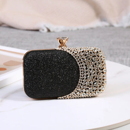 Rhinestone Women Bags Hollow Out Style Crystal Evening Bag Chain Shoulder Handbags Luxury Party Wedding Day Clutch Purse Handle