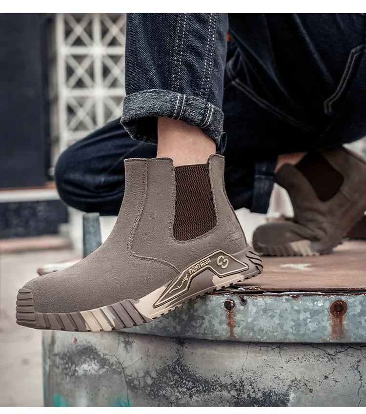 steel toe work boots for men industrial construction work protection shoes anti smash anti puncture safety shoes without laces