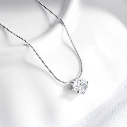 0.5-2CT D Color Certified Moissanite Necklace for Women Sparkling Lab Diamond 100% 925 Sterling Silver Pendants Wholesale