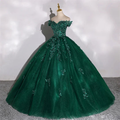 Customized 15 Quinceanera Dresses Ball Gown Luxury Glitter Party Dresses Elegant Off Shoulder 15 Yearl Old Dress Prom Gown 2025