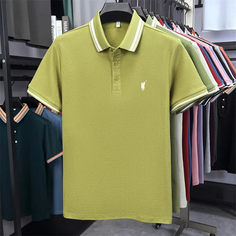 100% cotton luxury brand short sleeve polo shirt men new classic pony embroidery summer T-shirt high-end fashion casual Paul top