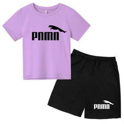 Des vêtements esthétiques pour les enfants de 3 à 12 ans, T-shirt imprimé avec des lettres, blouse à manches courtes et pantalon