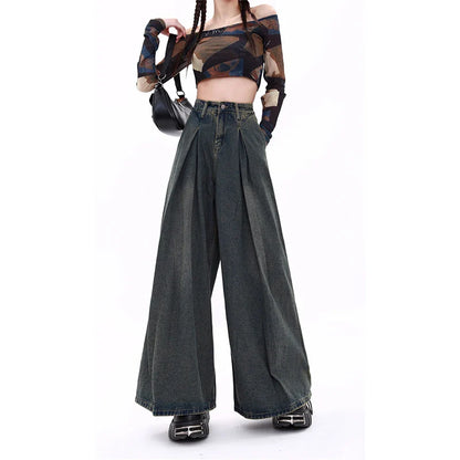 Women's Blue Y2k Jeans Baggy Harajuku Aesthetic Streetwear 2000s Trashy Oversize Denim Trousers Loose Jean Pants Vintage Clothes