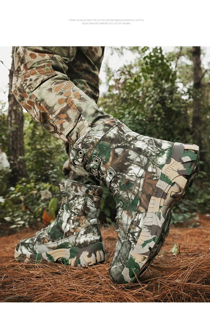 Men Tactical Boots Waterproof Army Work Climbing Hiking Shoes Training Motorcycle Hunting Safety Unisex Desert Boot High Quality