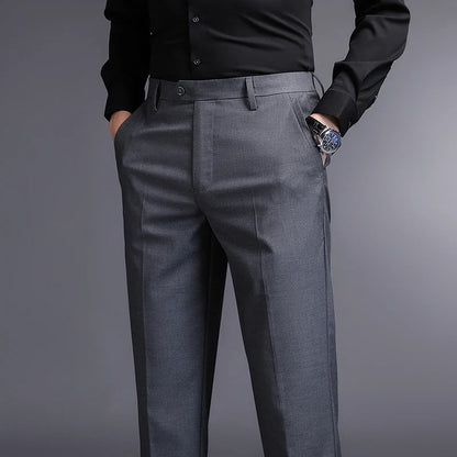 Top Grade New Brand Fashion Relax Fit Suit Pant Office Trousers For Men Dress Pants Business Straight Trousers Men's Clothing