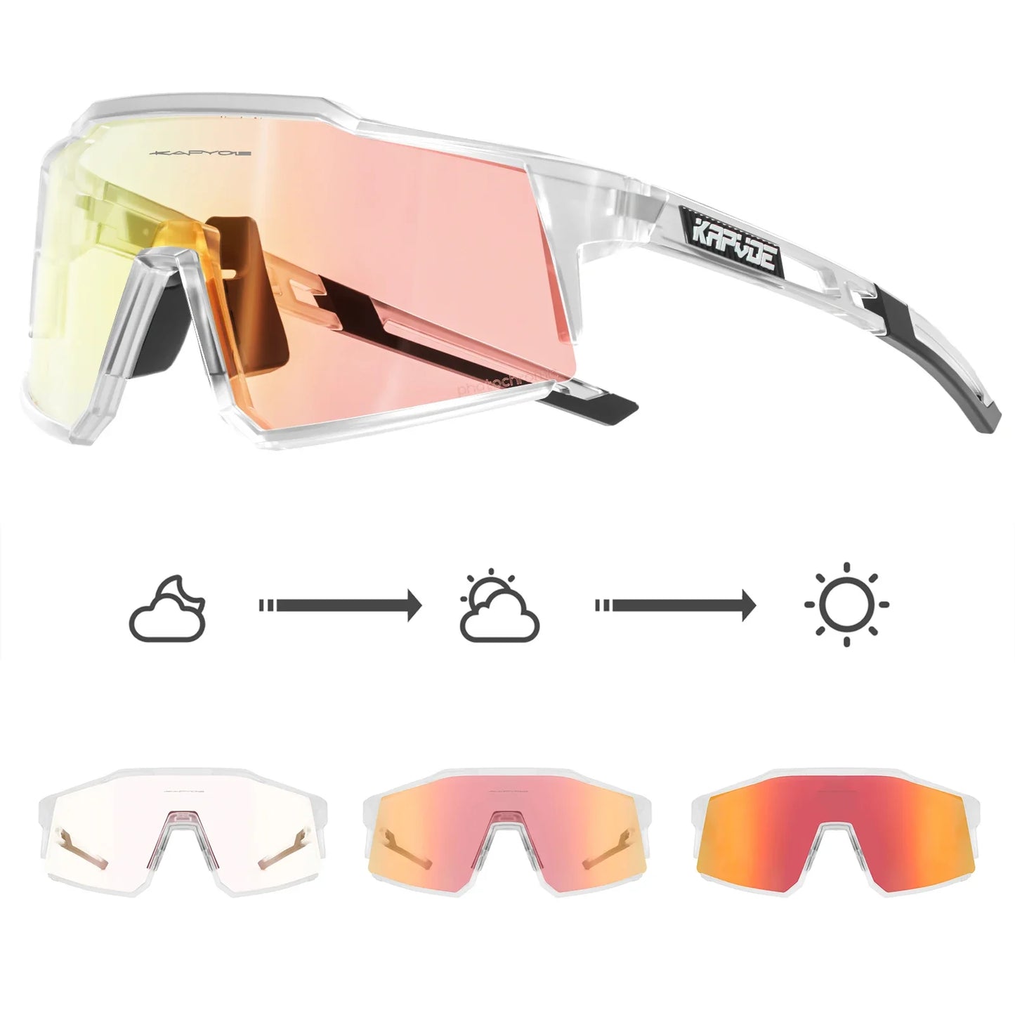 Photochromic Cycling Glasses UV400 MTB Clear Mountain Bike Transition Bicycle Sunglasses for Men Women Sports Eyewear
