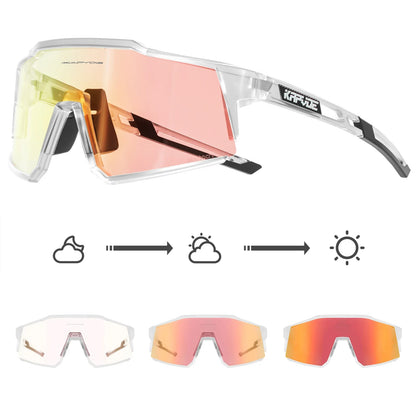 Photochromic Cycling Glasses UV400 MTB Clear Mountain Bike Transition Bicycle Sunglasses for Men Women Sports Eyewear