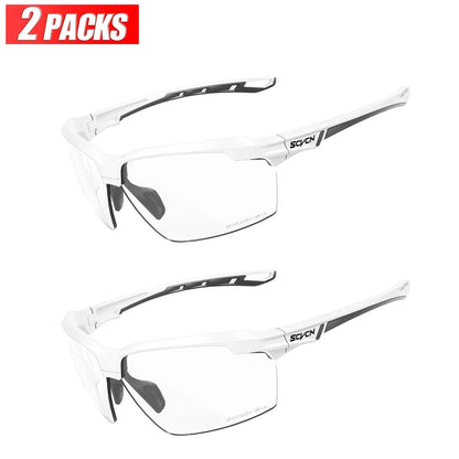 3PACKS Photochromic Cycling Sunglasses Glasses Bike MTB Bicycle Hiking Golf UV400 Sports Glasses for Men Women Baseball