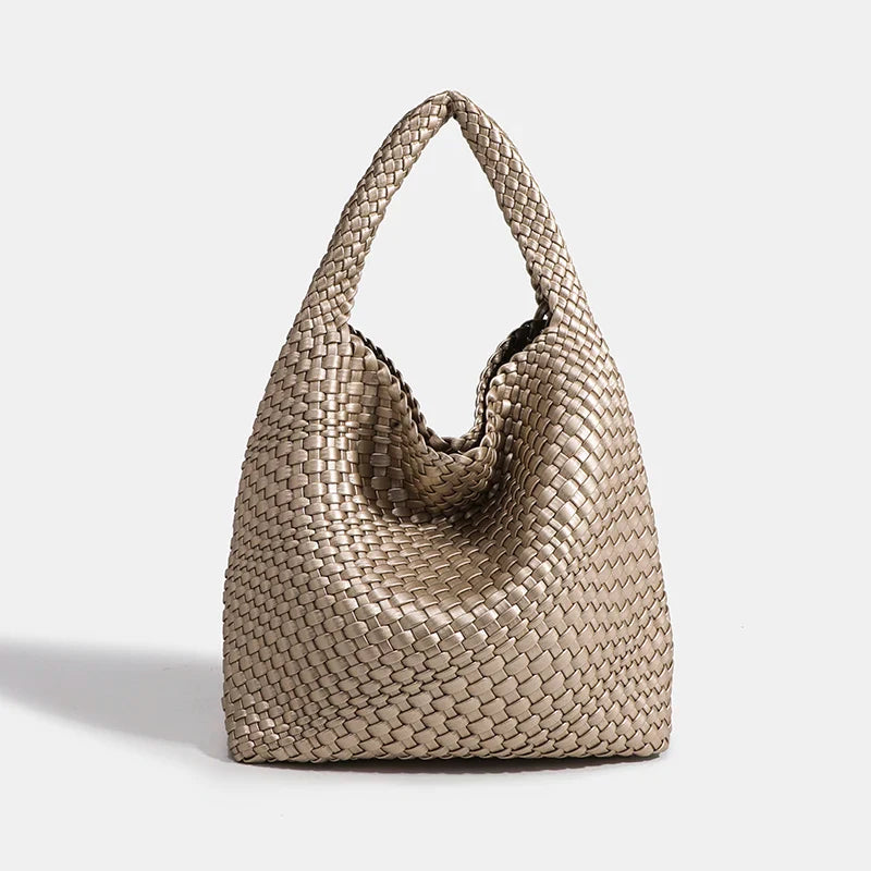 Designer Hand knitting bag PU Large women's Woven tote bag Mistress gift luxury bag original mark bags CasuaL side bag for women
