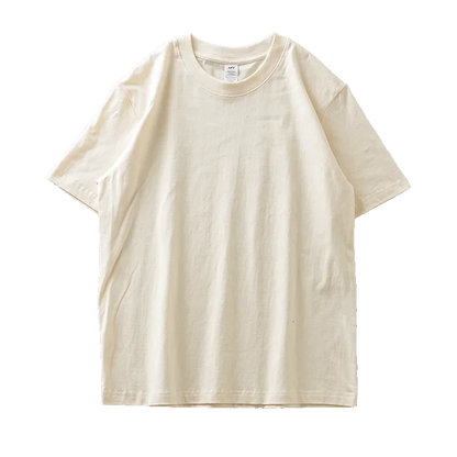 8.1Oz 230gsm Men's Pure Cotton T Shirts 2025 Summer New Oversizes Solid Color T-Shirts for Men and Women Customizable