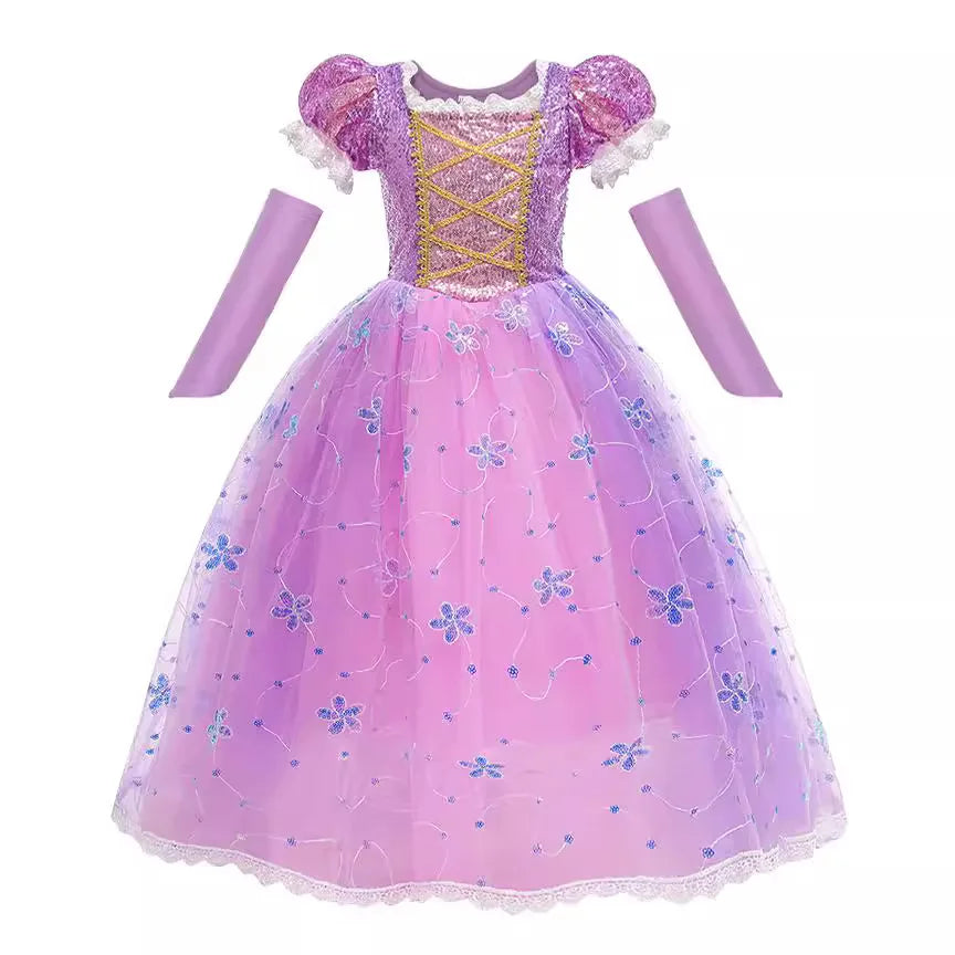 Kids Fairy Glinda Costume Wicked Wizard of Ozland Halloween Girl Cosplay Charming Glinda Kind Witch of North Pink Princess Dress