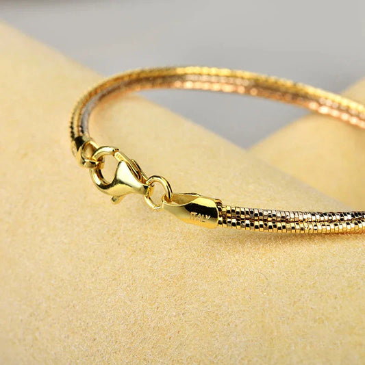 Bracelets en argent véritable 925 pour femme, bijoux à trois rangs, trois couleurs, chaîne de luxe italienne, accessoires pour femme