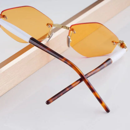 P60 Polygon Luxury Rimless Sunglasses for Men Women Acetate High Quality Germany Brand Fashion Design Gift UV400 Outdoor Eyeware