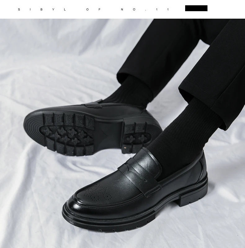 Men's Dress Shoes Retro Casual Business Leather Shoes Men Office Loafers Formal Social Brogues Wedding Leather Shoes For Men
