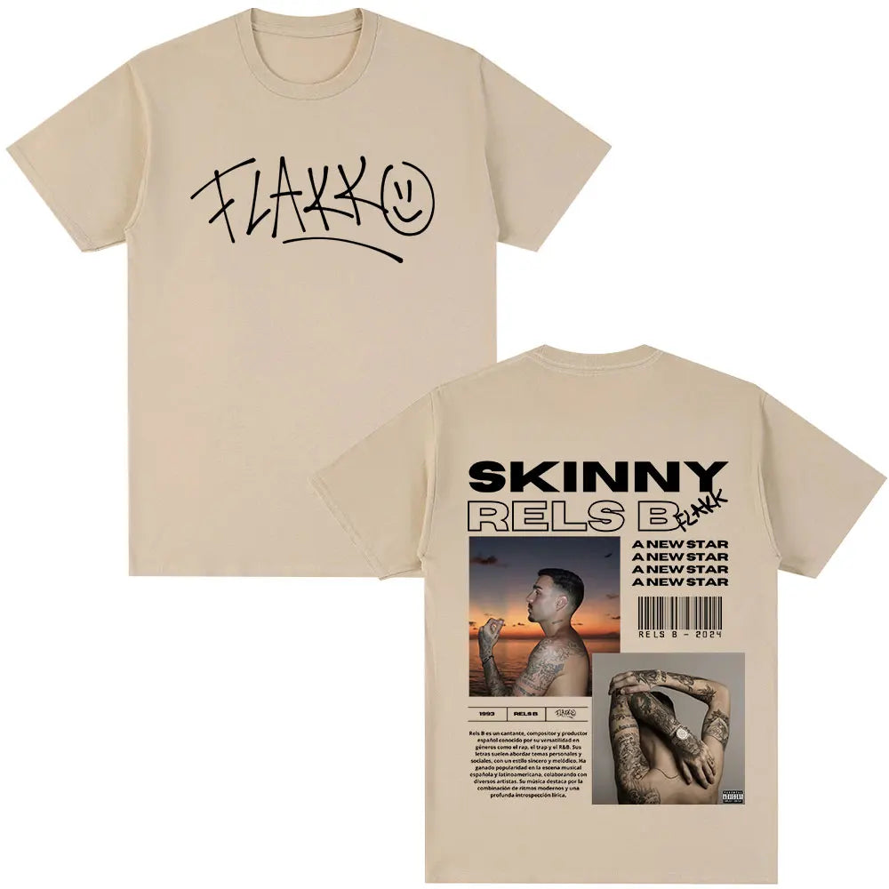 Rapper RELS B Skinny Flakk A New Star Album Merch T-shirt Men Women Clothing Fashion Hip Hop T-shirts Cotton T Shirts Streetwear