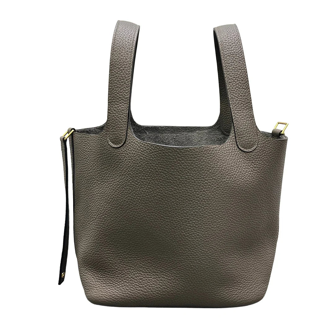 22 CM Large size Top Quality Bucket Bags Women's Bag Lady Luxury Designer High End Bag TC Cowhide Golden Sliver