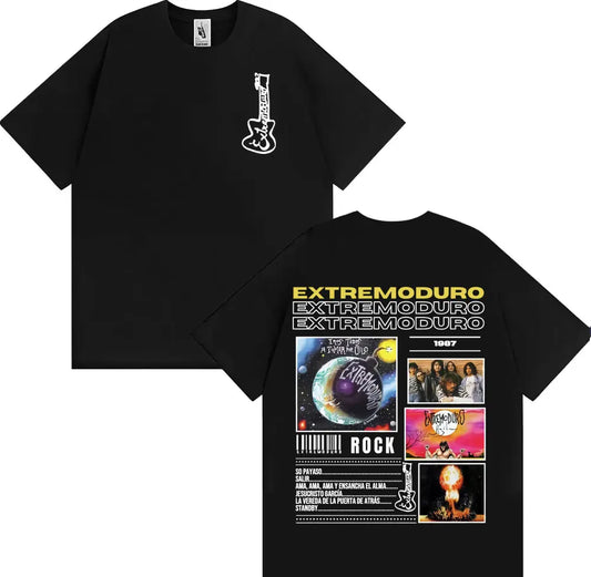 Rock Band EXTREMODURO Tour 2025 Cover T-shirt Men Women Fashion Vintage Short Sleeve T Shirts Summer Pop Loose Oversized T Shirt