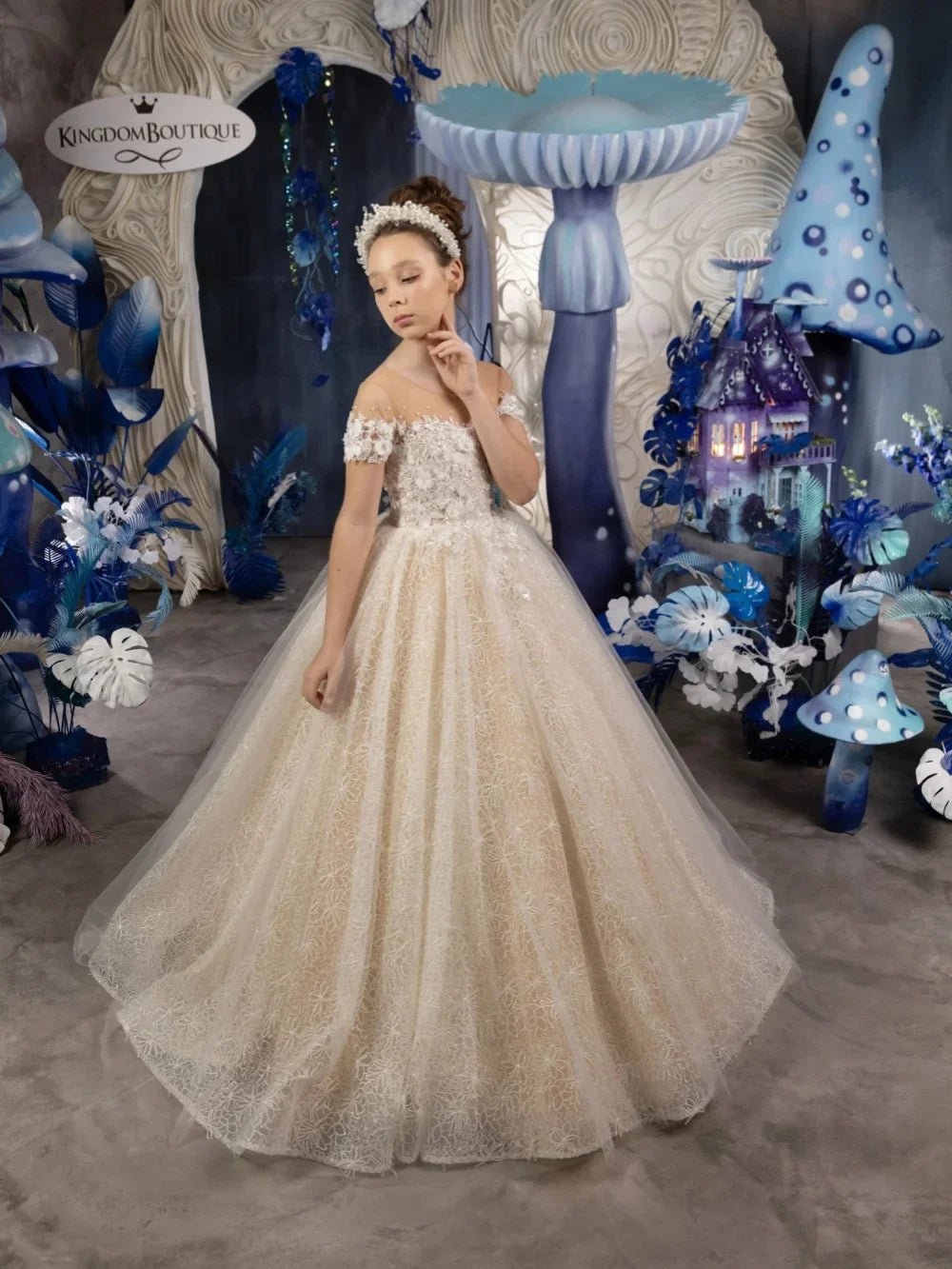 New Handmade 3D Floral Girls Dresses Birthday Paty Wear Classic Short Sleeve Kids Princess Gown Wedding Guest Clothes 2-14T