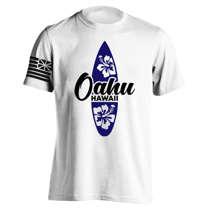 Men's Cotton Shirt OAHU HAWAII SURFING Distressed TShirt Unisex Surf Board Beach Tee Tops Summer Fashion Casual Short Sleeves