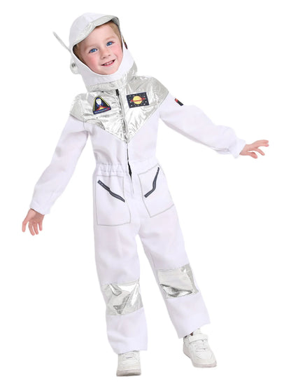 Deluxe Boys Girls White Space Astronaut Costume Suitable For Book Week Halloween Carnival Out Space Themed Party Kids Costumes
