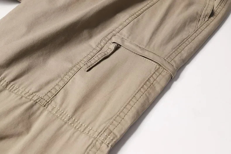 Casual Pants Men's Cargo Trousers Straight Leg Work Pants Men Cotton Casual Loose Spring Summer Wide Overalls Male Multi Pockets