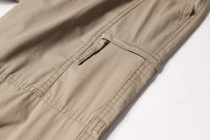 Casual Pants Men's Cargo Trousers Straight Leg Work Pants Men Cotton Casual Loose Spring Summer Wide Overalls Male Multi Pockets