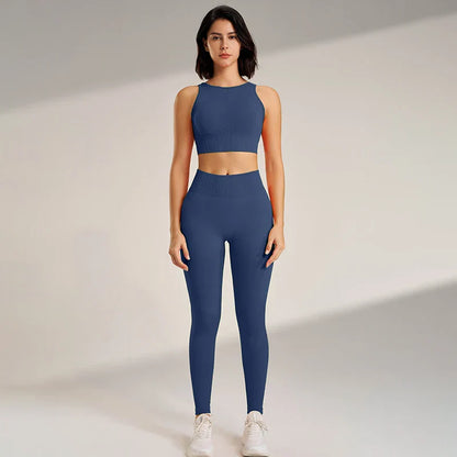 Yoga Clothing Set Women's High Waisted Leggings and Top Two Piece Seamless Fitness Exercise Clothing Fitness Underwear plus size