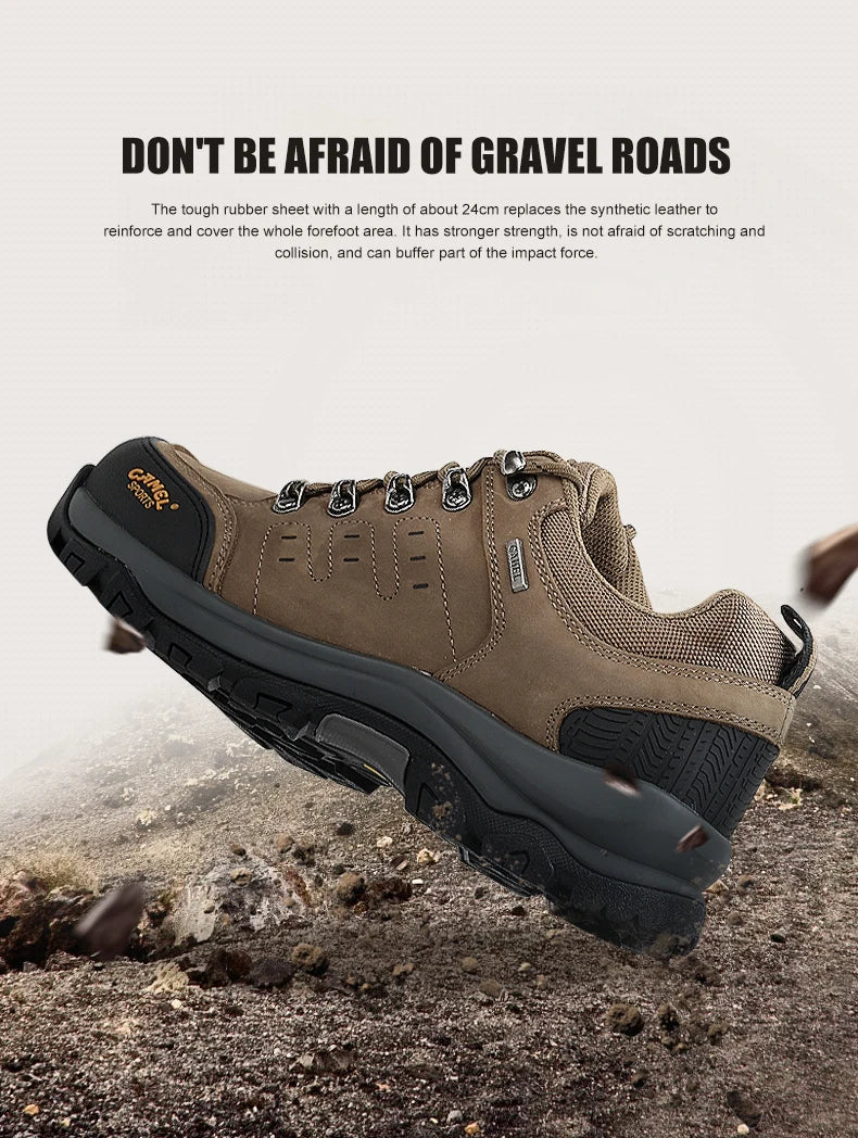 Outdoor Hiking Shoes Waterproof Breathable Leather Tactical Trekking Shoes for Men Male Sneakers Climbing 2025 New
