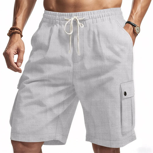 Fashion Shorts Men Summer Linen Tactical Outdoor Beach Casual Shorts Male Vintage American Workwear Cargo Pantaloncini Uomo