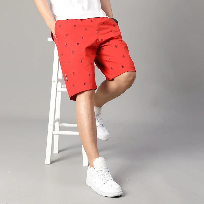 Men's Cotton Print Shorts Streetwear Casual Cotton Workwear Summer Breathable Fitness Knee Shorts Sports Shorts Sweatwear 6XL