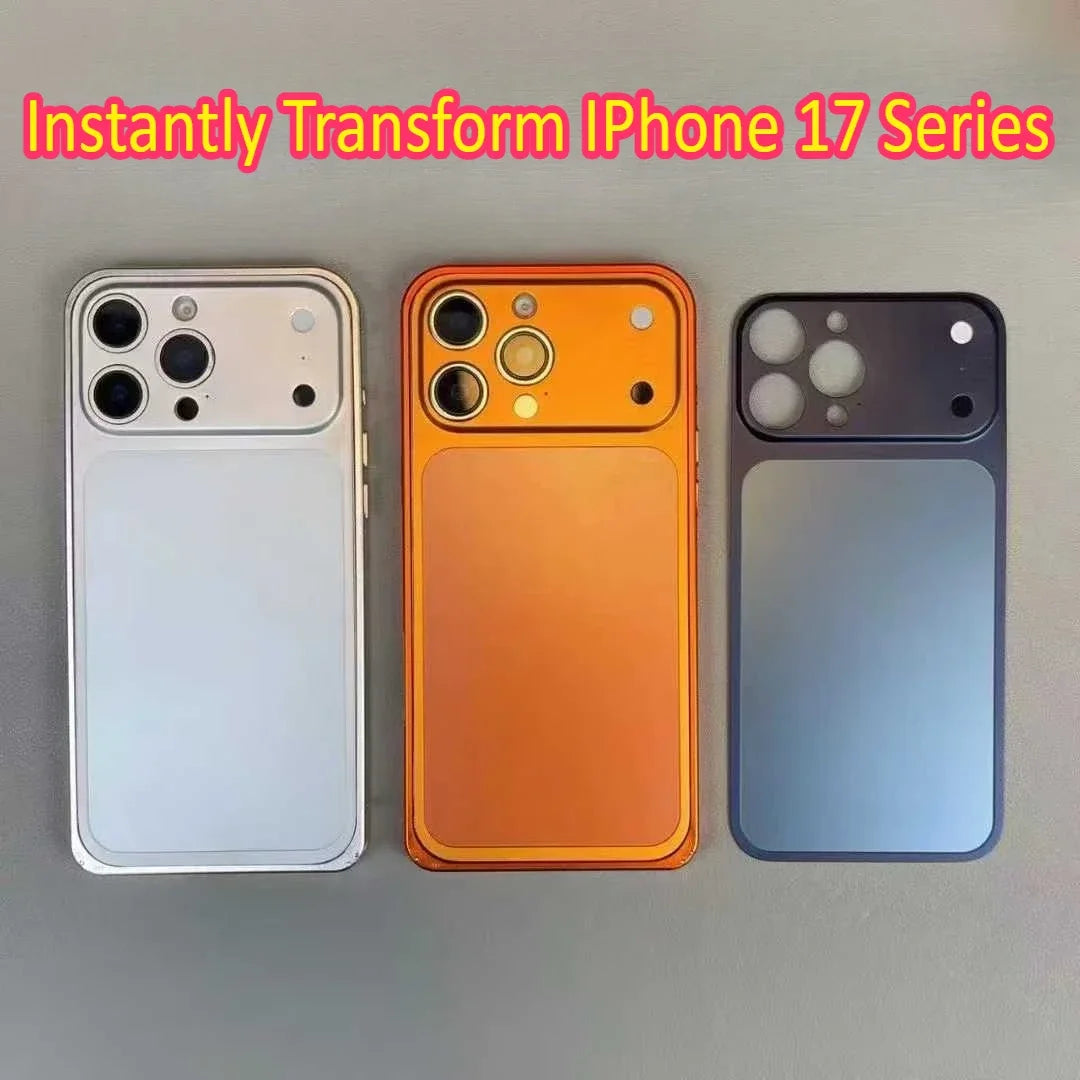 Original Colour Aluminum Alloy Frame Backplane Case For IPhone 13 14 15 16 Pro Max Transform IPhone 17 Series Lens Protect Cover