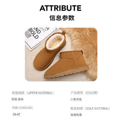 2025 Winter Snow Boots for Men New Fashion Australia Boots 39-47 Classic Top Quality Suede Leather Ankle Boots Warm Mens Shoes