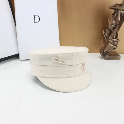 Brand Designer New Winter Embroidery Letter Baker Boy Straw Caps Purple Newsboy Caps Thick Warm Flat Cap Chapeau Homme