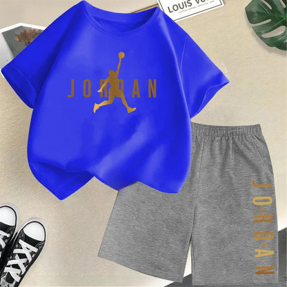 Summer Brand Sport Printed Children's Set Short Sleeve T-shirt Set Shorts 2pcs Set Kids Boy Girl Fashion Clothing Outfits