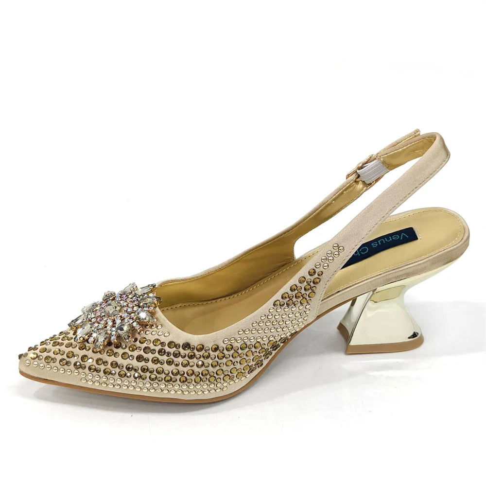 Elegant Women's Shoes and Bag Sets Wedding Party Bags and Shoes Comfortable Mid Heel Shoes Commuting Shoes for Women