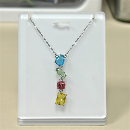 Candy Colorful Imitation Crystal Dopamine Unique Design Choker Necklace Bracelet Earrings, Jewelry for Women Bridal Gift