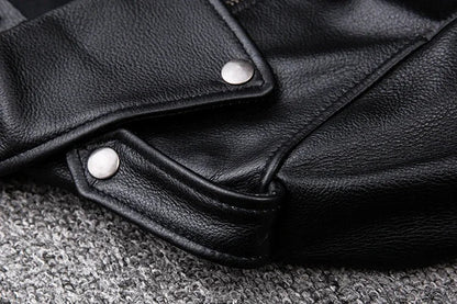 Spring Classical Motorcycle oblique zipper Jackets Men Leather Jacket Natural Calf Skin Thick Slim Cowhide Moto Jacket man