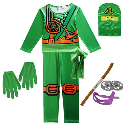 NINJA cosplay Boys Advanced Latest Role Playing Costume Jumpsuit Set Halloween Christmas Party Ninja Superhero Set Cosplay