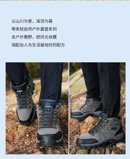 36-48 Autumn Winter Men Women Ankle Boots Leather Tactical Shoes New Plus Anti-Skidding Classical Walking Footwear Summer Hiking