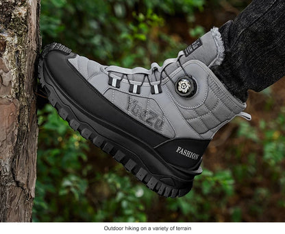 New Winter Oversized Men's Boots Waterproof Cold Resistant Plush and Warm Snow Boots Outdoor Thick Soled Casual Work Boots