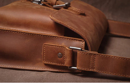 Luxury Brand Genuine Leather Shoulder Bag Men Crazy Horse Cowhide Messenger Bag Women Retro Crossbody Bag Trend Satchel Bag