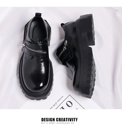 2026 New Derby men's leather shoes Thick bottomed British style design Leisure Party Business Office Luxury adult shoes