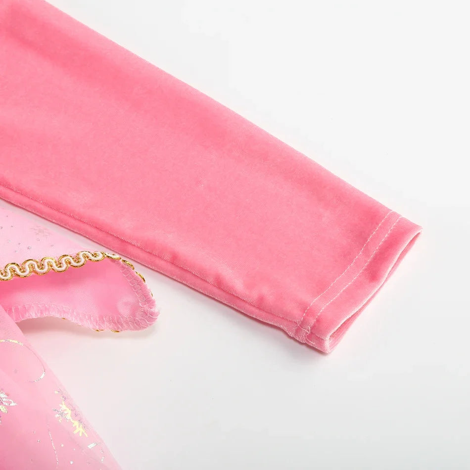 Sleeping Beauty Dress For Girls Pink Princess Costume Halloween Carnival Party Aurora Outfits Kids Birthday Surprise Gift