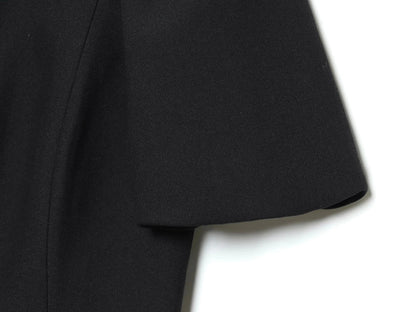 Elegant Holiday Chic Women Mini Dress Black O-Neck Zipper Short Puff Sleeve Dress Fashion 2026 Spring Summer Party Dress