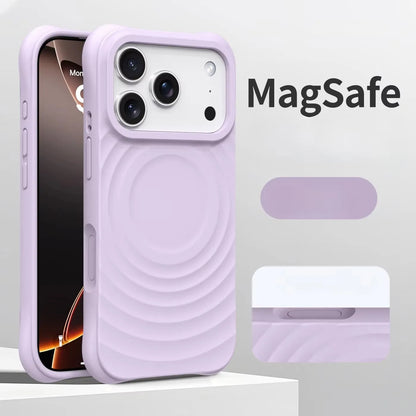 Water Ripple Silicone For Magsafe Wireless Charge Magnetic Phone Case For iPhone 17 16 15 14 Pro Max Air Soft Shockproof Cover