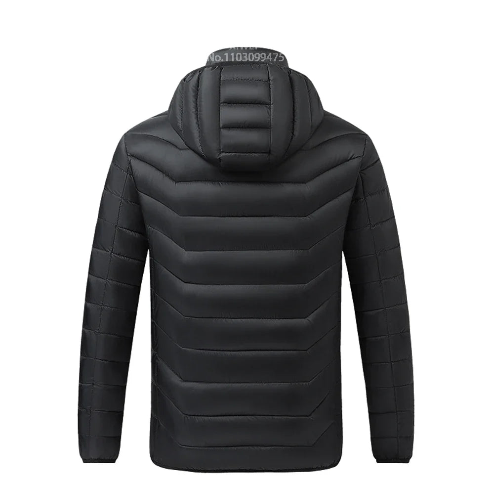 Heated Jacket Men Women USB Self Heated Clothing Washed Cotton Warm Coats Winter Thermal Skiing Camping Hiking Jacket 2-21 Areas