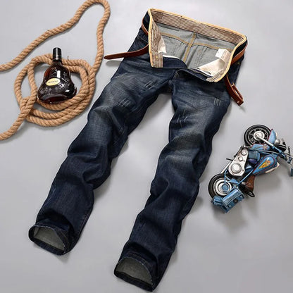 2026 New Men's Jean Spring Autumn Straight Trendy Pants Casual Denim Trousers Men Classic slim Stretch Jeans Fashion