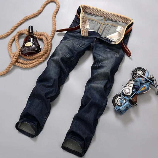 2026 New Men's Jean Spring Autumn Straight Trendy Pants Casual Denim Trousers Men Classic slim Stretch Jeans Fashion