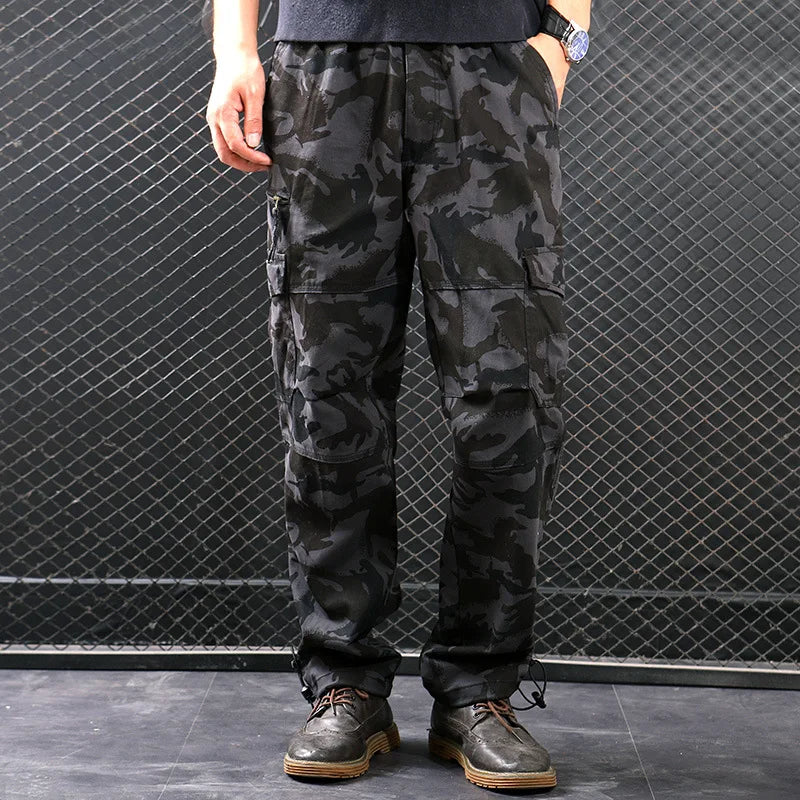 Men's Tactical Trousers Large Size Loose Casual Pants Running Overalls Men's Sweatpants Sports Hiking Outdoor Clothes Work Pants